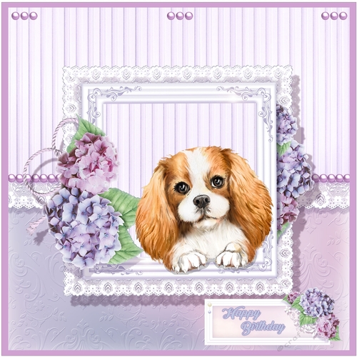 King Charles Puppy  6 x 6  Card