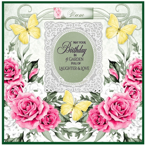 Floral and Flourishes 6 Birthday Card 8 x 8 