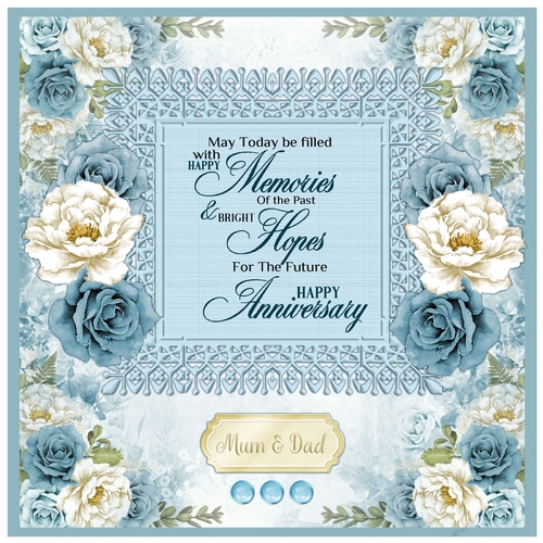 Floral and Flourishes 9 Anniversary Card 8 x 8 