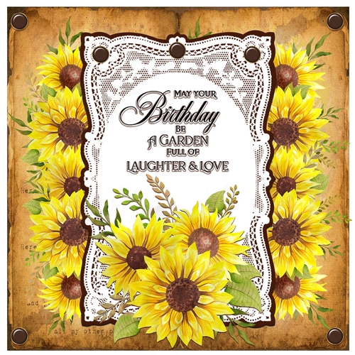 Sunflowers and Lace Birthday Card