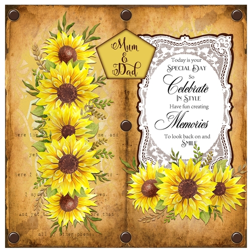 Sunflowers and Lace 2 Birthday/Anniversary Card