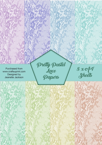 Pretty Pastel Lace A4 Paper Pack 8 x Sheets