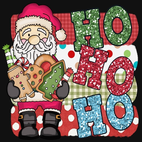 HoHoHo Santa 6 x 6 Shaped Card