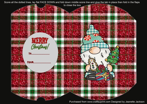 Ginger Bread Christmas Gnome Pillow Box Gift Box
