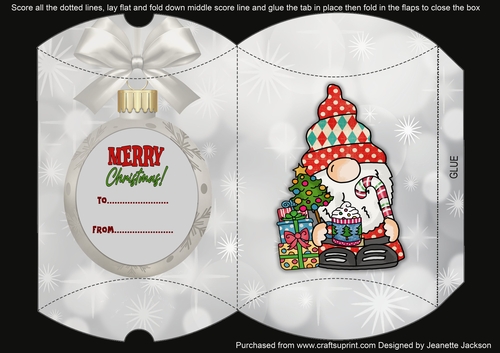Hot Chocolate Gnome Christmas Pillow Box Gift Box