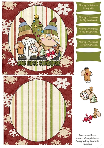 Our 1st Gnome Christmas 6 x 6 card