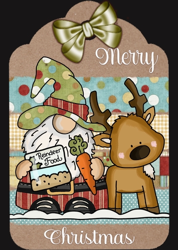 Christmas Gnome Tag Shaped Card
