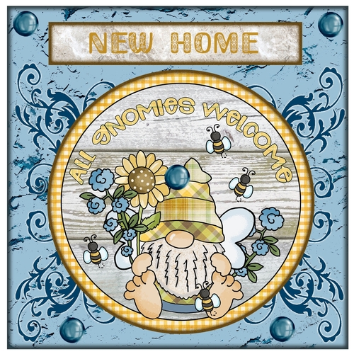 New Home All Gnomes Welcome 6 x 6 inch square card