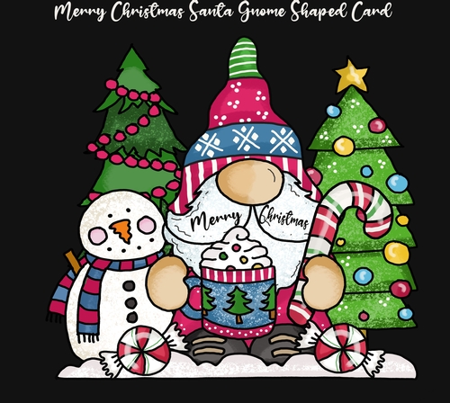 Merry Christmas from Santa Gnome Shaped Card