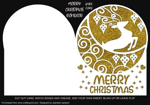 Merry Christmas Reindeer Quick Card