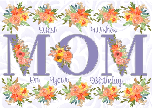 Floral Mom A5 Birthday Card