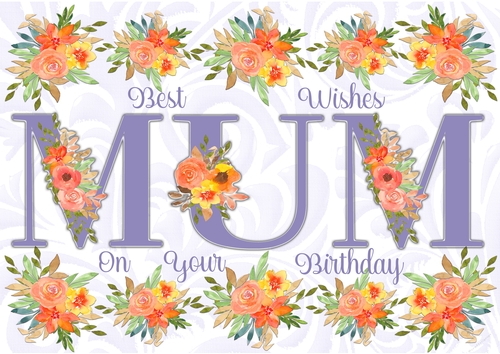 Floral Mum A5 Birthday Card