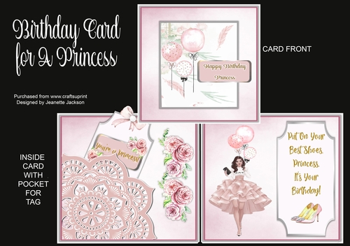 Birthday Card For A Princess 6 x 6 Card