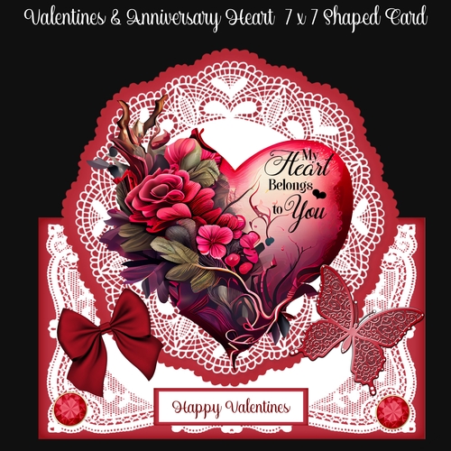 Valentines & Anniversary Heart 7 x 7 Shaped Card