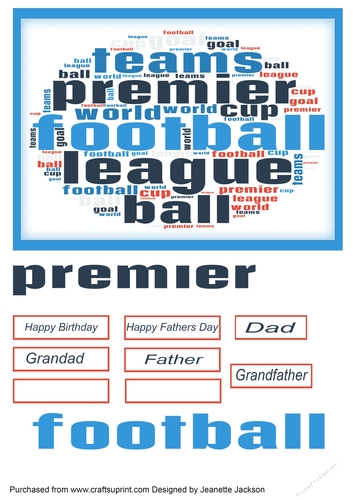 Fathers Day, Birthday Football Topper to fit a A5 