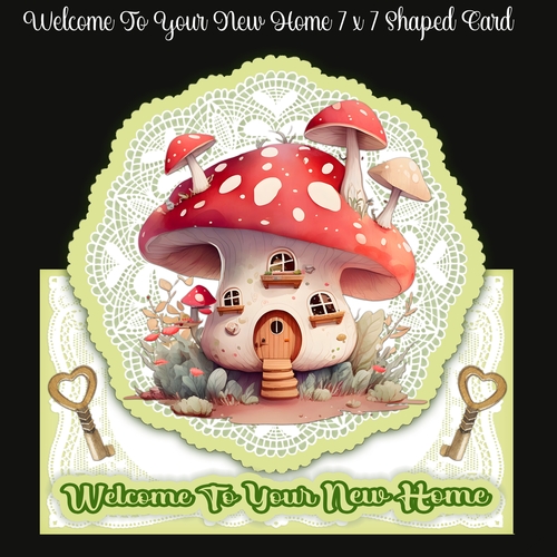 Welcome To Your New Home 7 x 7 Shaped Card