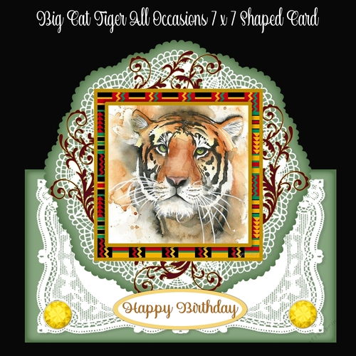 Big Cats Tiger All Occasions 7 x 7 Shaped Card