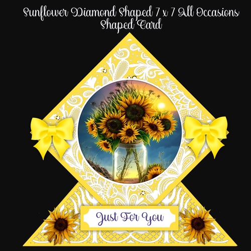 Sunflower Diamond Shaped 7 x 7 All Occasions Shaped Card