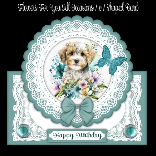 Flowers for You  All Occasions 7 x 7 Shaped Card