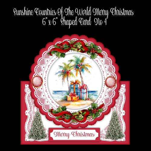 Sunshine Countries Of The World Merry Christmas 6 x 6 Shaped Card No 4