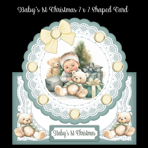 Baby`s 1st Christmas 7 x 7 Shaped Card
