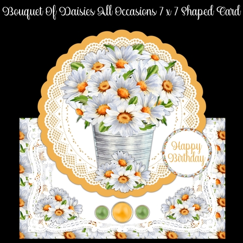 Bouquet of Daisies All Occasions 7 x 7 Shaped Card