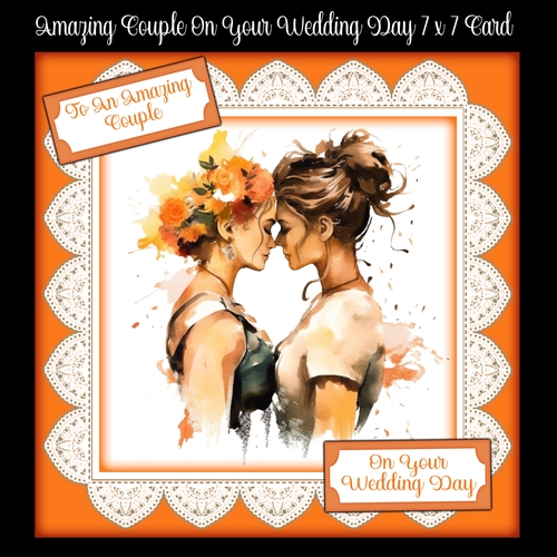 Amazing Couple On Your Wedding Day 7 x 7 Card