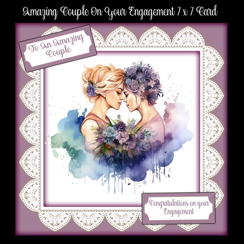 Amazing Couple on Your Engagement 7 x 7 Card