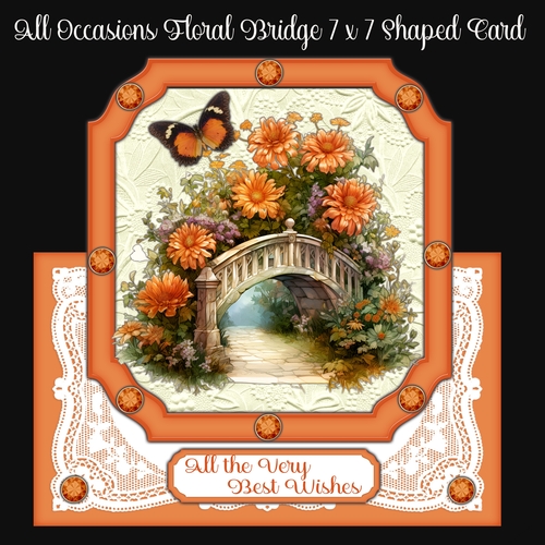 All Occasions Floral Bridge 7 x 7 Shaped Card