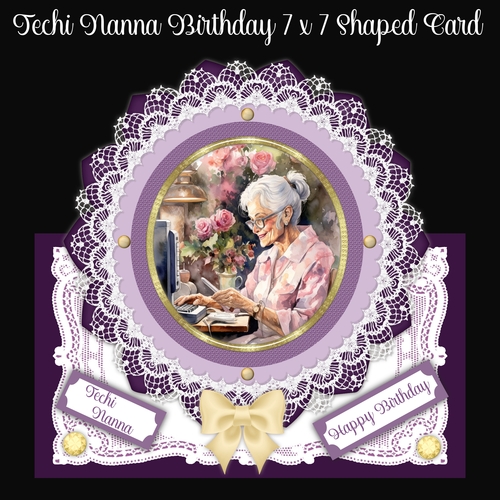 Techi Nanna Birthday 7 x 7 Shaped Card