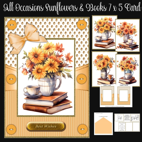 All Occasions Sunflowers & Books 7 x 5 