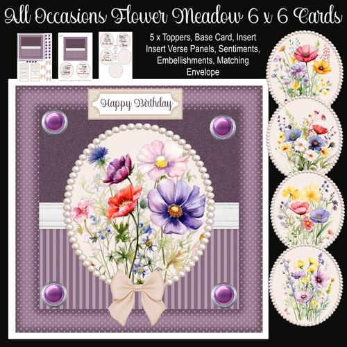 All Occasions Flower Meadows 6 x 6 Card Kit