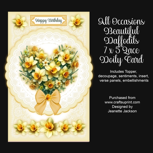 All Occasions Beautiful Daffodils 7 x 5 Card