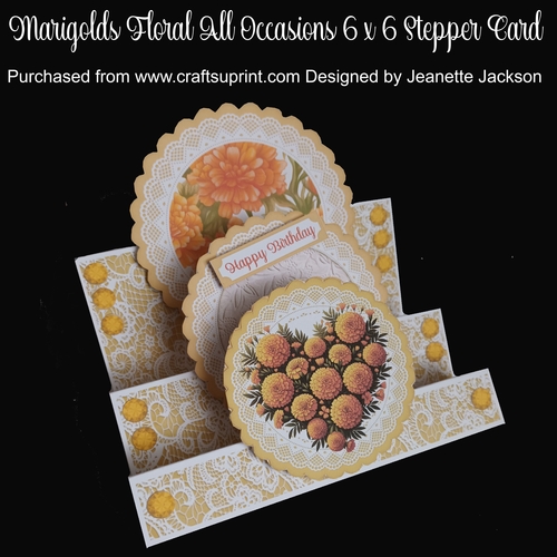 Marigolds Floral All Occasions 6 x 6 Stepper Card