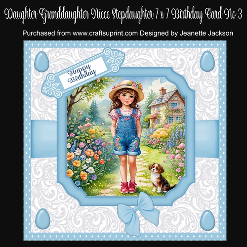 Daughter Granddaughter Niece Step-daughter 7 x 7 Card No 3