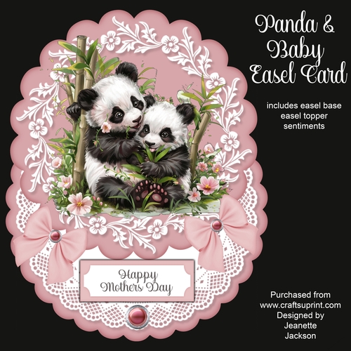 Panda & Baby Easel Card