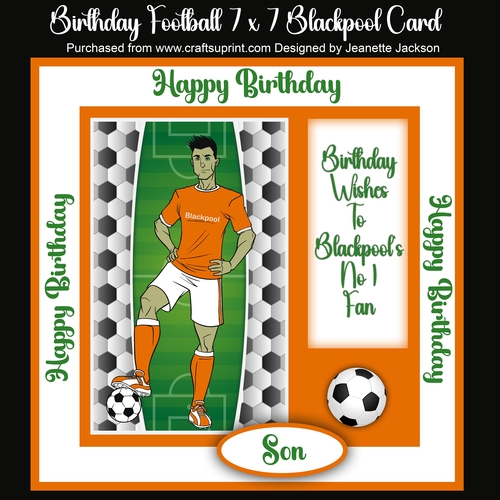 Birthday Football 7 x 7 Blackpool Player Card 