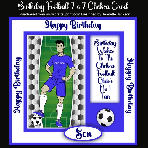 Birthday Football 7 x 7 Chelsea Player Card 