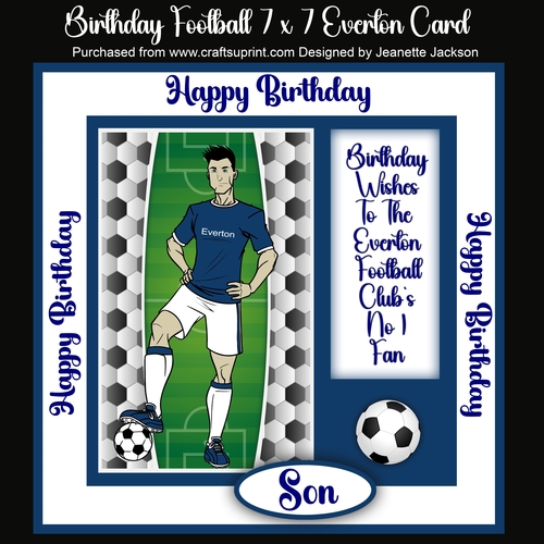Birthday Football 7 x 7 Everton Player Card 
