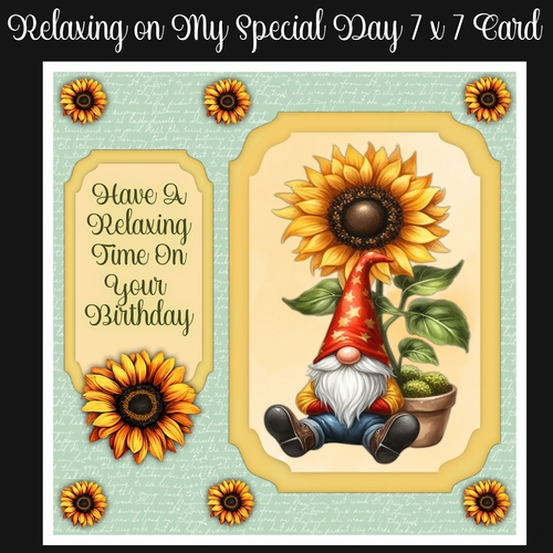 Relaxing On My Special Day 7 x 7 Card