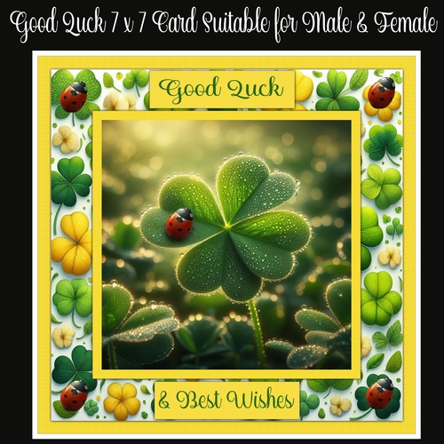Good Luck 7 x 7 Card Suitable for Male & Female
