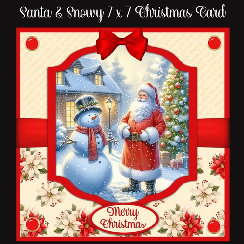 Santa & Snowy 7 x 7 Christmas Card
