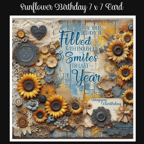 Sunflower Birthday 7 x 7 Card
