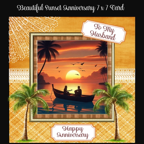 Beautiful Sunset Anniversary 7 x 7 Card