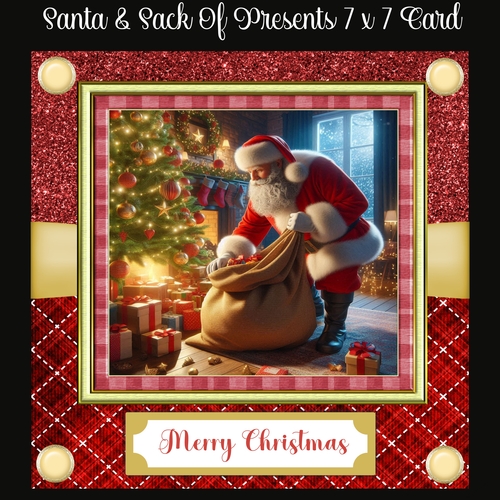 Santa & Sack Of Presents 7 x 7 Card