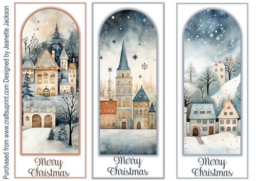 Village Snowy Scenes x3 DL Toppers 1