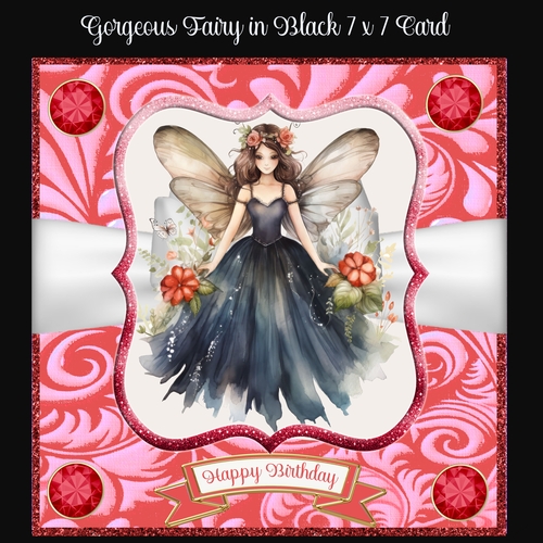 Gorgeous Fairy In Black 7 x 7 Card