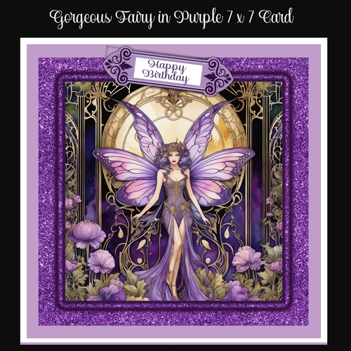 Gorgeous Fairy In Purple 7 x 7 Card