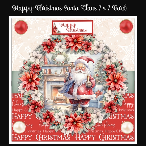 Happy Christmas Santa Claus 7 x 7 Card