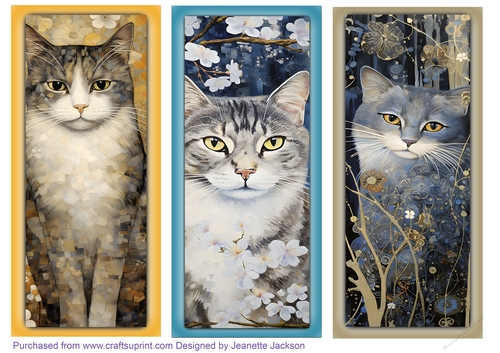 Beautiful Cats DL Toppers Or Bookmarks